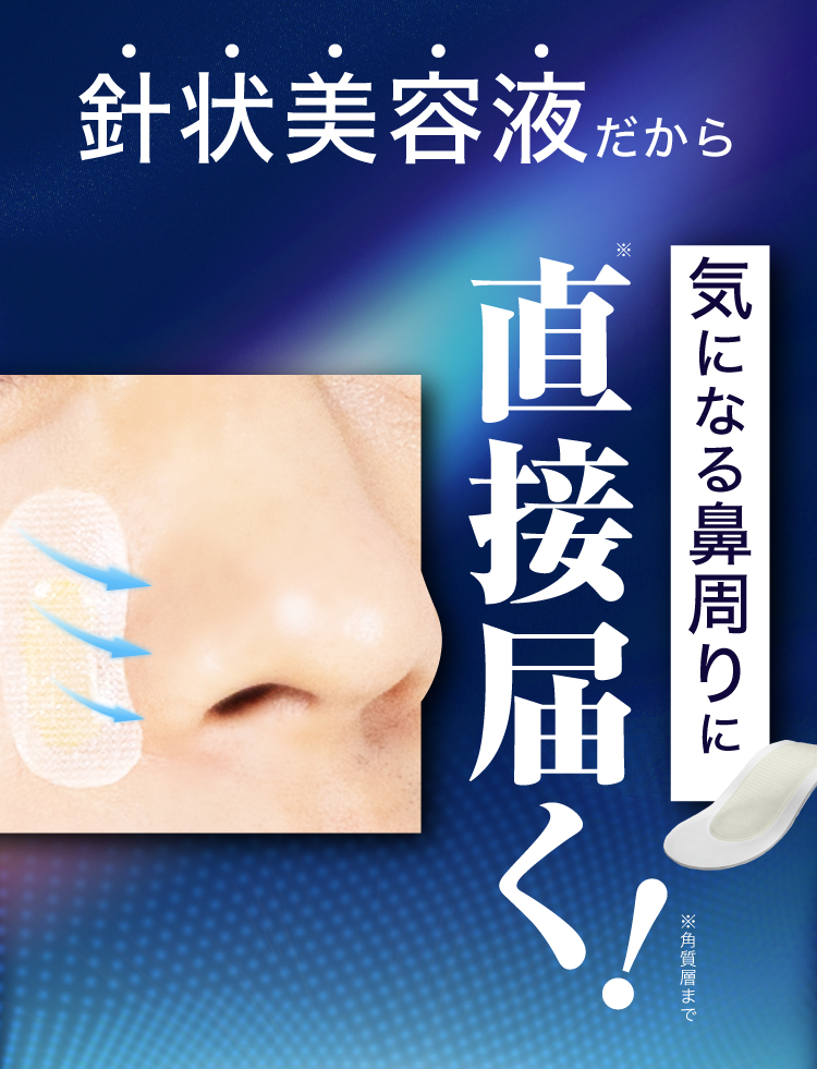 針状美容液だから気になる鼻周りに直接届く！