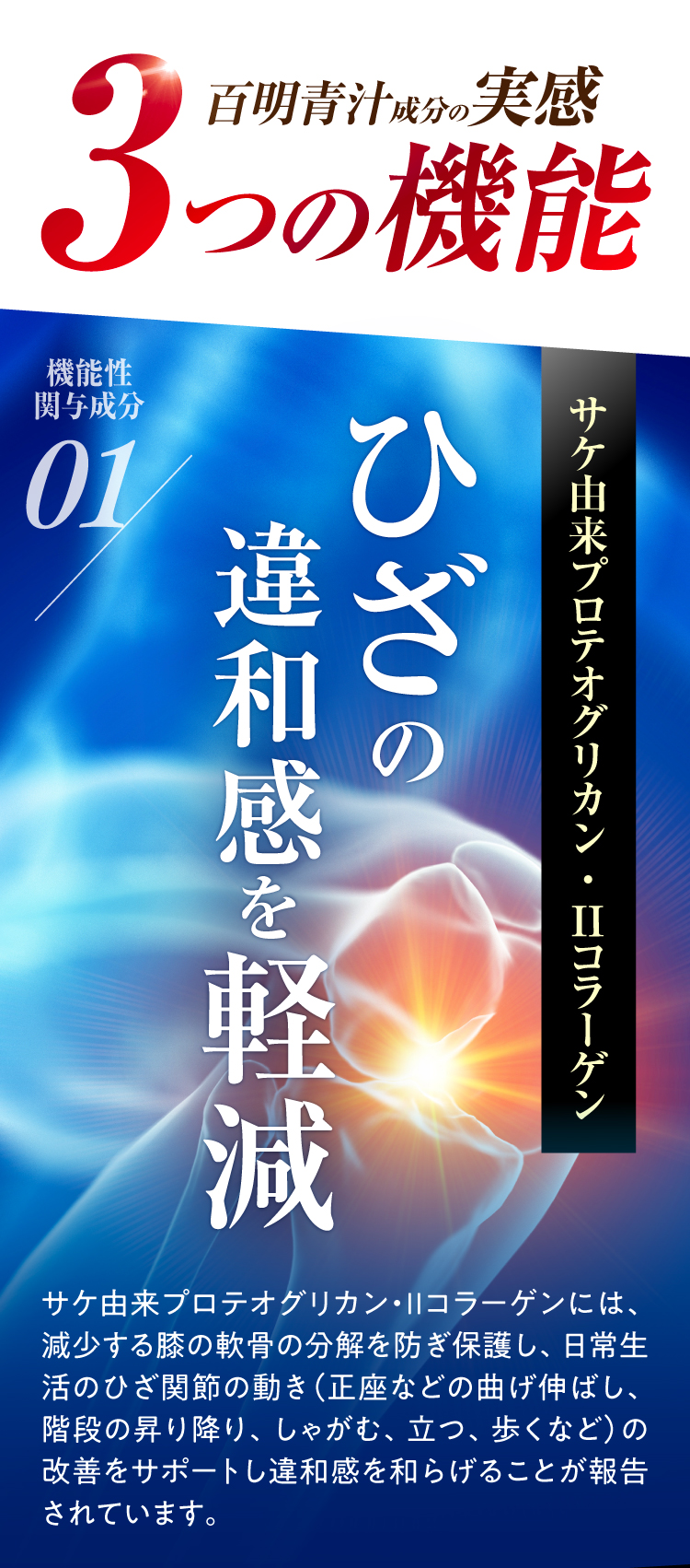 ひざの違和感を軽減