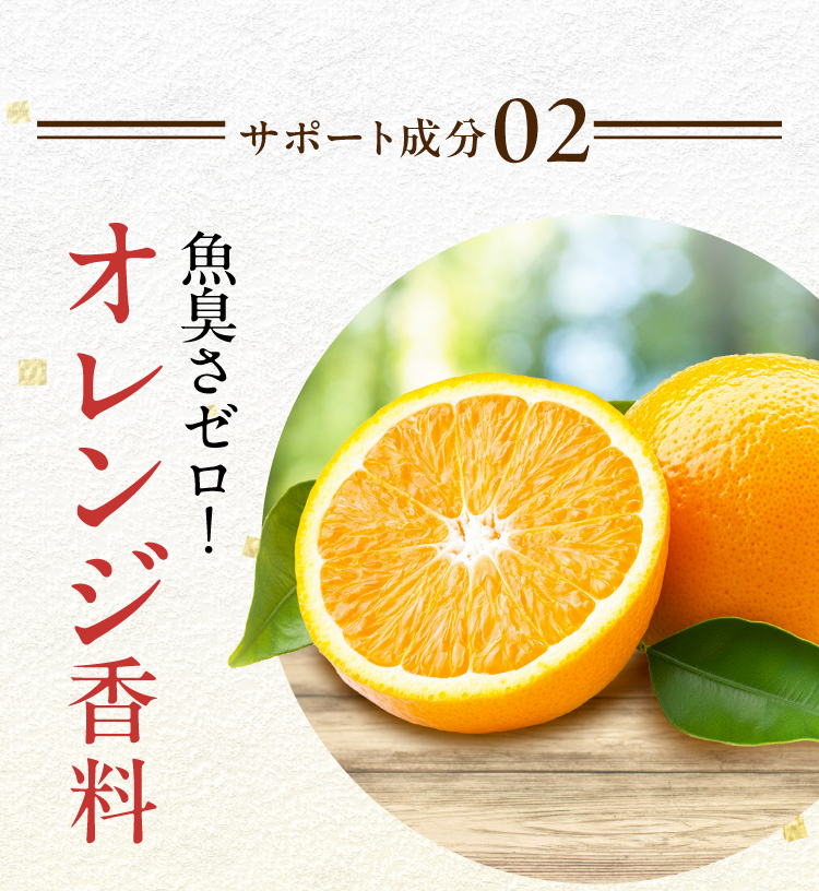 魚臭さゼロ!オレンジ香料