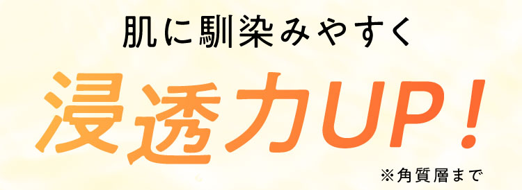 肌になじみやすく浸透力アップ！