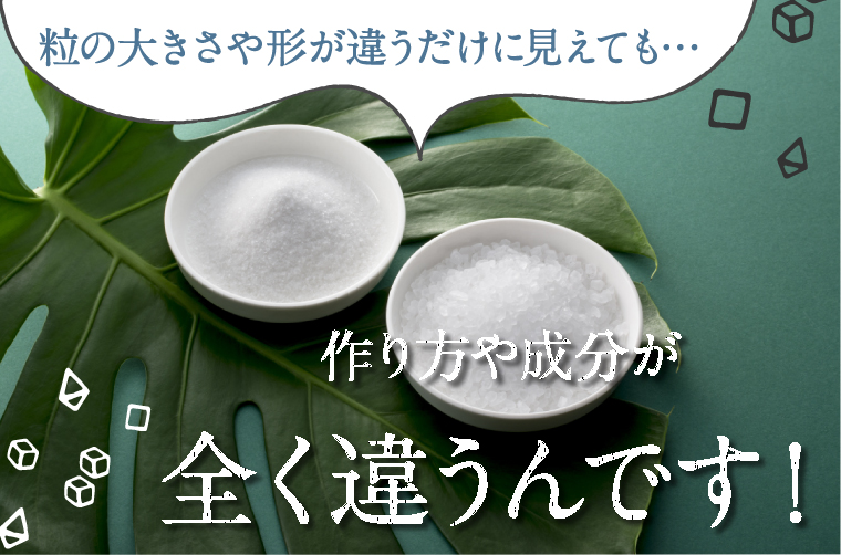 塩百科：じつは塩の種類には精製塩と自然塩があります。