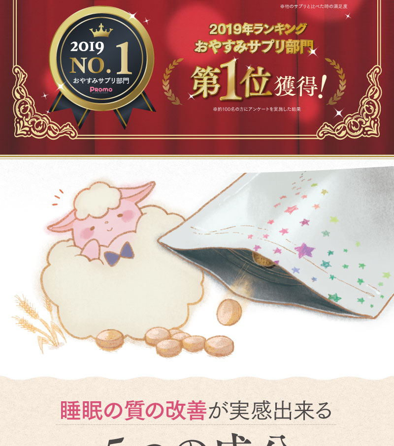 お休みサプリ部門第一位獲得！