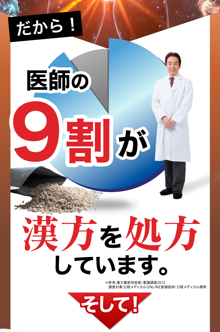 だから、医師の9割が漢方を処方しています。