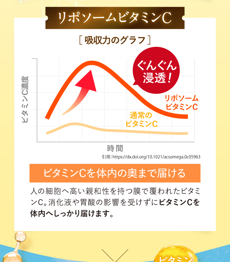 吸収されやすいリポソームビタミンＣ。