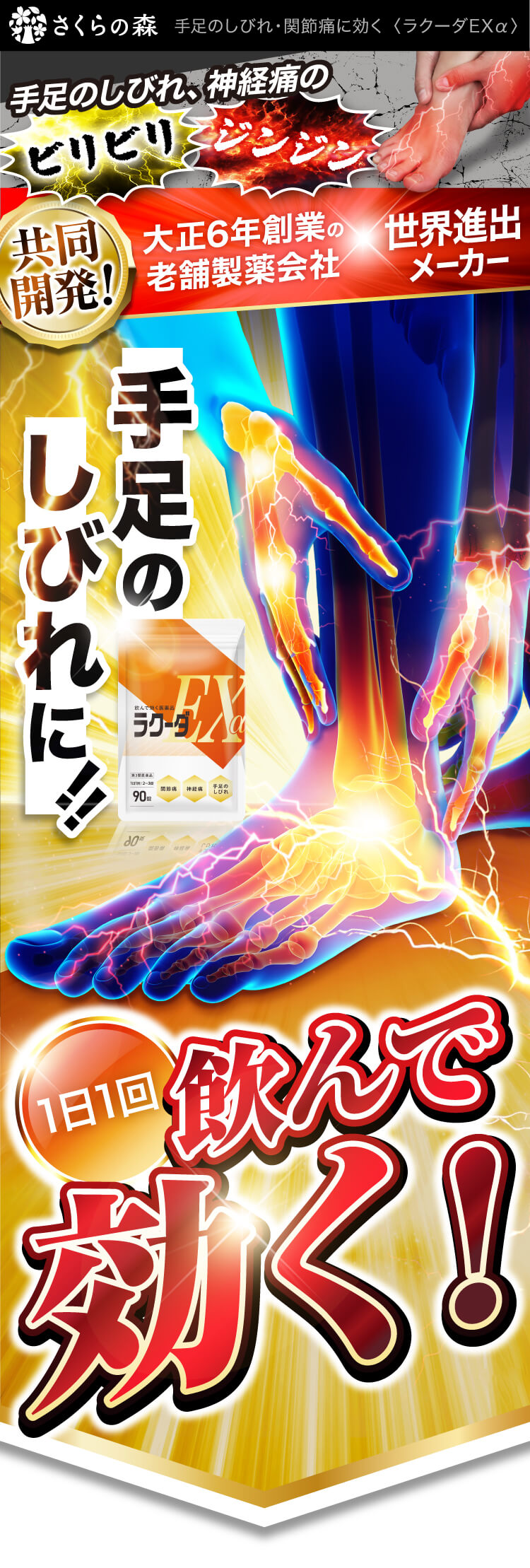 手足のしびれに飲んで効く！ラクーダEX