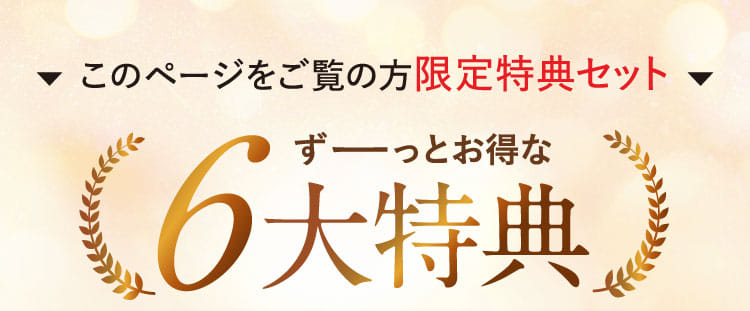 このページをご覧の方限定特典セットずーっとお得な6大特典