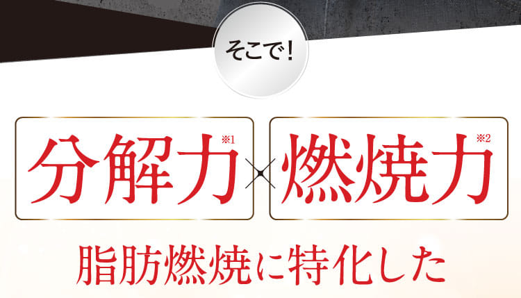 そこで！分解力×燃焼力脂肪燃焼に特化した