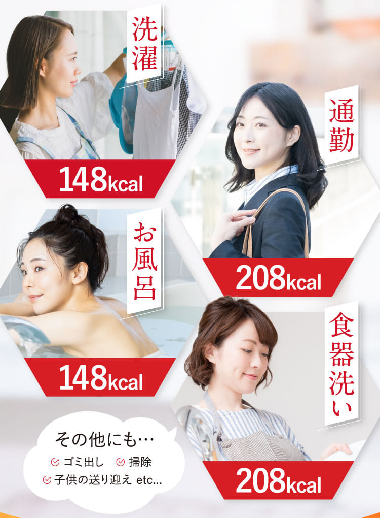 洗濯・通勤・お風呂・食器洗い