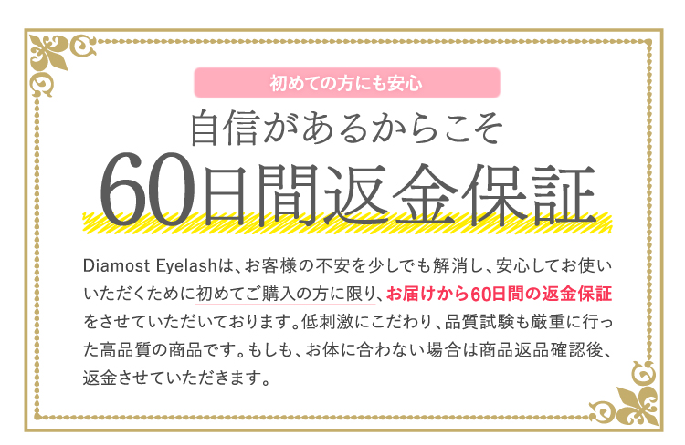 自信があるからこそ60日間返品返金保証