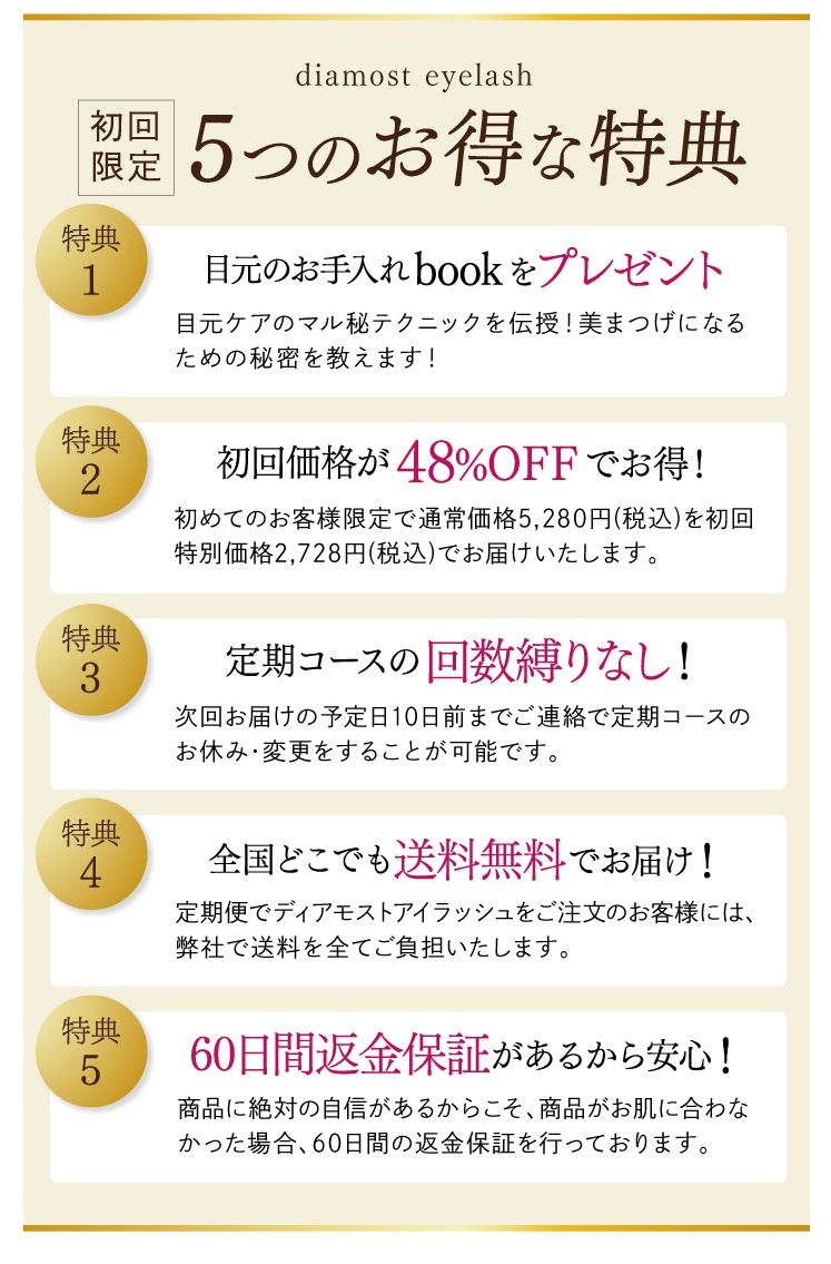 定期限定の5大特典！