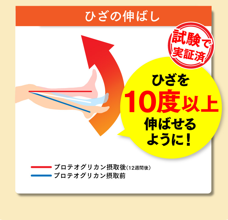 ひざを10度以上伸ばせるように