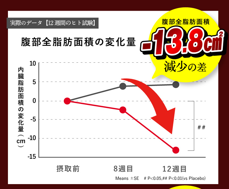 腹部全脂肪面積減少