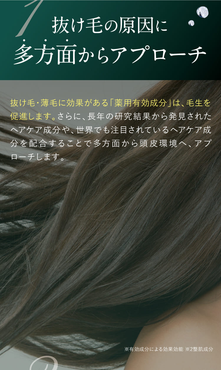 抜け毛の原因に多方面からアプローチ