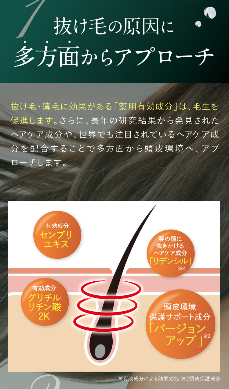 抜け毛の原因に多方面からアプローチ