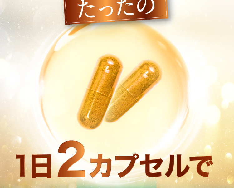 たったの1日2カプセルで
