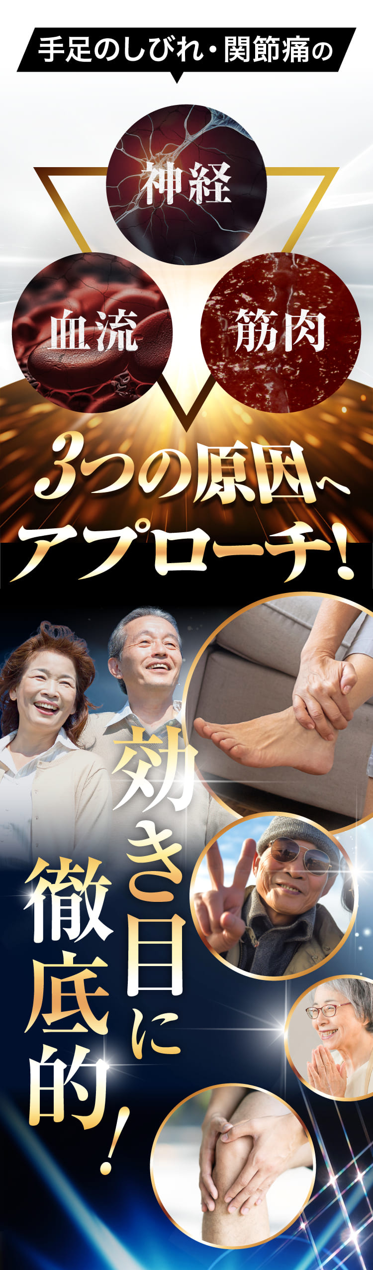 手足のしびれ根本原因にアプローチ！効き目に徹底的