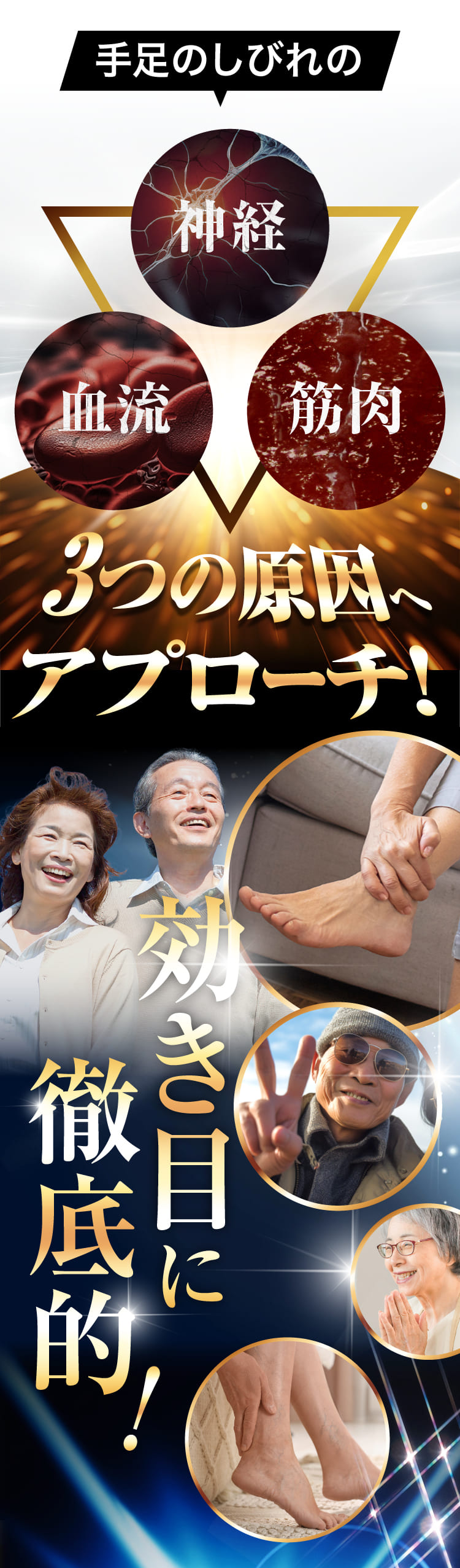 手足のしびれ根本原因にアプローチ!効き目に徹底的。