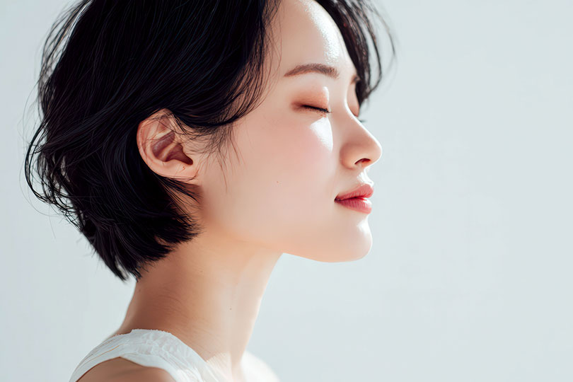 美肌の女性の横顔